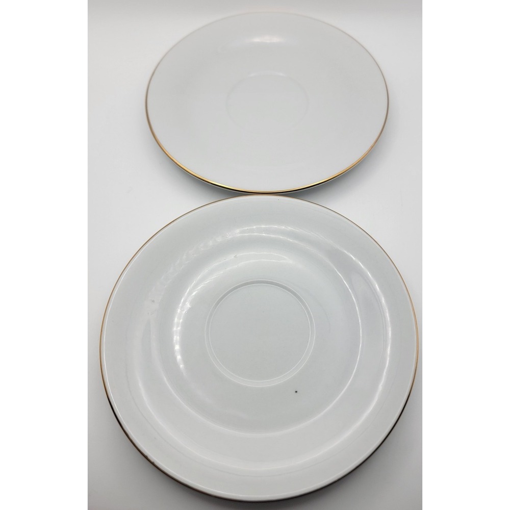 Set of 2- Sea Gull Fine China Saucers 6" Plates with Gold Trim - Jian Shang